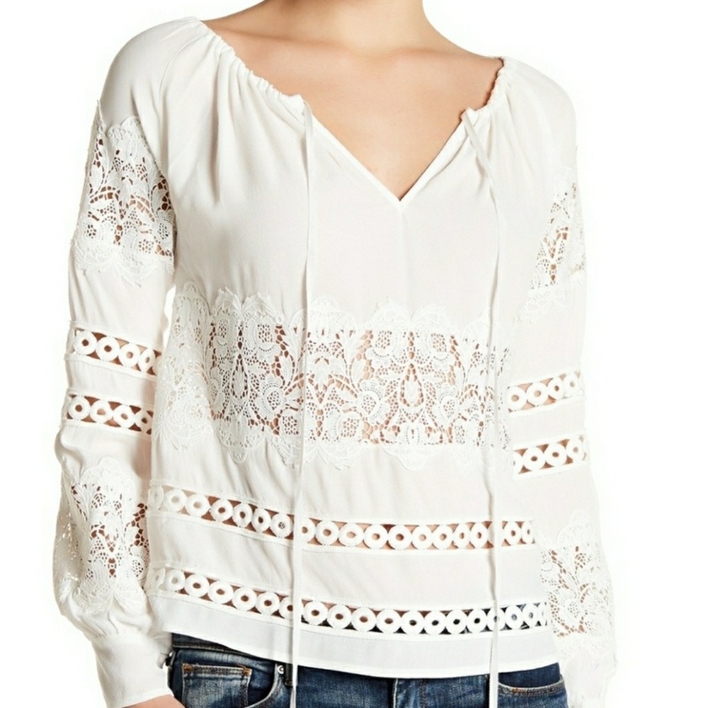 NWT For Love and Lemons Hayley Ivory Eyelet Lace Boho Top Blouse Sz S - Picture 7 of 15